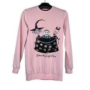 Cakeworthy Disney Nightmare Before Christmas Pink Pullover Sweatshirt Small